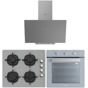 Resim Silverline Gri Cam Ankastre Set ( 3481 Flam - CS5335S02 - BO6503S01 ) 