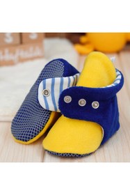 Resim Ella Bonna Kaydırmaz Taban Bebek Pandufu İlkadım Ev Patiği Terletmeyen Organik Pamuk Astarlı 