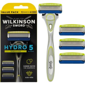 Resim Hype Store Sword - Hydro 5 Erkek Tıraş Makinesi | Aloe Tahrişi Azaltmak Için | Hassas Nemlendirici Jel ve Düzeltici | Tıraş Makinesi + 3 Yedek Bıçak 