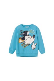 Resim Erkek Çocuk Mickey Mouse Baskılı Uzun Kol Sweatshirt-Yumuşak ve Konforlu - Turkuaz / 1-1,5 Y 
