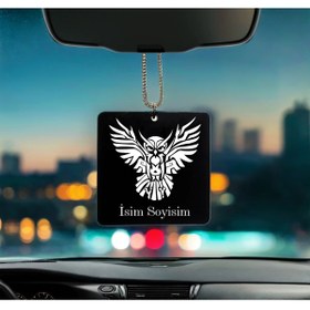 Resim Genel Markalar Kurt Kafası Desenli Kişiye Özel İsimli Pleksi Dikiz Ayna Süsü PLD73 