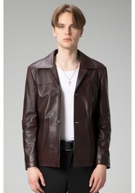 Resim Dericlub Wm253 Gerçek Deri Erkek Ceket Bordo (556344313) Bordo 
