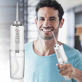 Resim Akıllı Çip ile Elektrikli Su Flosörü, 3 Modda Düzenlenen Hassas Basınç Kontrolü, USB Şarj Edilebilir Ağız Temizleyici, 800Mah Lityum Polimer Pil ile Donatılmış, 4 Uyumlu Nozul, 360° Dönebilen Baş, Derin Temizleme Dişleri 