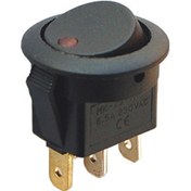 Resim Ic-132 Yuvarlak 3 Pinli 220 Volt Nokta Işıklı Açma-kapama Anahtarı 