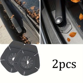 Resim 2 adet Araç Silecek Kolu Delik Korumaları - Dayanıklı PVC, Yaprak Çöp Kaldırma Tasarımı ile Rüzgarlık Kapağı, Çeşitli Araç Modelleri için Uygundur, Araç Korumaları. 
