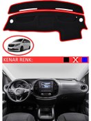 Resim Torpido Koruma Halısı Siyah Kenar Renk Kırmızı Mercedes Vito W447 2014 İle Uyumlu 