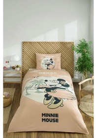 Resim Özdilek Minnie Mouse Hawai Tek Kişilik Disney Lisanslı Lastikli Çocuk Nevresim Takımı Çok Renkli 