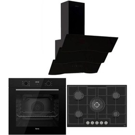 Resim Ferre Icon Plus 75 Serisi QBL63CS - ED035 - D023 3lü Cam Ankastre Set 