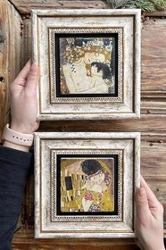 Resim Oscar Stone Decor Çerçeveli Taş Duvar Dekoru Tablo 20X20Cm 2'Li Set (1335-1336) Gustav Child 2-2Cdd-013 