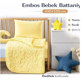 Resim Özdilek Embos Bebek Battaniyesi 100x120 -sarı Sarı 