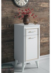 Resim Dufon Çekmeceli, Raflı Ayaklı Dekoratif Komodin, Şifonyer 