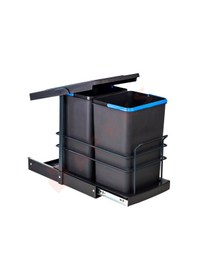 Resim Pyramıth Çöp Kovasi 12+12lt Antrasit Teleskopik Rayli Antrasit - Gri 