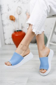 Resim Julia 4 Cm Dolgu Topuk Likralı Kadın Terlik 