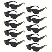 Resim 10'lu Paket Retro Rock Temalı Plastik Parti Gözlüğü, Düz Renk, Tüylenme Yapmaz, Düğünler, Bekarlığa Veda ve Parti Etkinlikleri İçin - Cadılar Bayramı, Noel Etkinliği ve Parti Malzemeleri Cadılar Bayramı&Noel İçin Toptan Trend Gözlük 