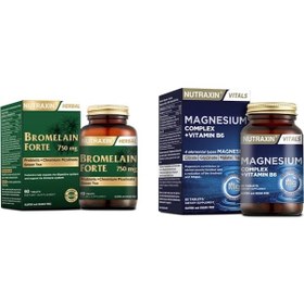 Resim Nutraxin Bromelain Forte 750 Mg 60 Tablet + Nutraxin Magnesium Complex Vitamin B6 60 Tablet 