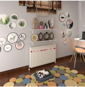 Resim Kenzlife Petek Üstü Raf Dresuar Golden Boy Byz 100 24 İkili Kitaplık Duvar Rafı 100 Cm Uzunluk Beyaz 