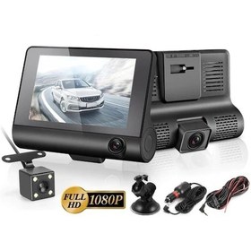 Resim Fenomex 1080p Dash Cam Full Hd Araç İçi Kamera 3 Kamera Gece Görüşlü Büyük Ekran G Sensör Geniş Açı 