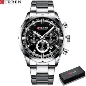 Resim Hanyang Gümüş Kara Kutu Curren Yeni Moda Saatler Paslanmaz Çelik Üst Marka Lüks Spor Kronograf Kuvars Izle Erkekler Relogio Masculino (Yurt Dışından) 