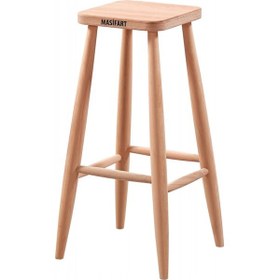 Resim Masifart Silvan Kare Kırlangıç Bar Taburesi Cilasız Ham Ham 