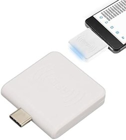 Resim RFID Telefon Kart Okuyucu, Cep Telefonu Kart Okuyucu Yüksek İletim Verimliliği Tip C Arayüzü Tak ve Çalıştır Sağlam Dahili Cep Telefonu için Buzzer (Beyaz) 