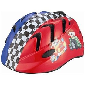 Resim M-7 Çocuk Kask Kırmızı -mavi Kareli Small 