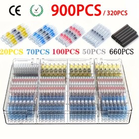 Resim SYQUILARIS Premium Isıyla Daralan Lehim Halkası Kiti - 320/900 adet, Su Geçirmez Basınçsız Mühürlü Bağlantılar için Güvenli & Yalıtımlı Tel Bağlantıları 