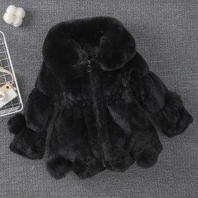 Resim Kız Çocuk Suni Kürk Detaylı Kışlık Mont - Sıcak Fermuarlı Ceket, Asimetrik Etek Ucu, Uzun Kollu, Polyester Astar, Dış Mekan Oyunları ve Günlük Giyim için Mükemmel, -7, Kız Çocuk Kışlık Mont, Eğlenceli Tasarım, Yumuşak Doku 