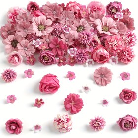 Resim 50 adet SERRA FLORA Mini Yapay Çiçek Başları - Pembe, Kırmızı, Beyaz Renklerde Canlı Gül, Pion, Papatya ve Daha Fazlası - DIY Düğün Dekoru, Ev Aksesuarları ve El Yapımı Çelenkler İçin İdeal, Vazo Dahil Değil, Çiçek Süsleri 