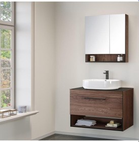 Resim Orka Knidos 90 Cm Mdf Navaro Banyo Dolabı Takımı Çok Renkli 