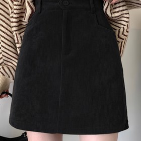 Resim Kadınlar İçin Yüksek Bel A Kesim Mini Etek, Sonbahar-Kış Paça Kalem Etek, İnceltici Çok Yönlü Retro Stil Elbise 