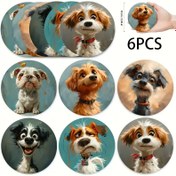 Resim İçecekler, Kahve ve Çay için 6 adet Sevimli Köpek Tasarımlı Ahşap Bardak Altlığı - Ev ve Restoran Dekoru İçin Mükemmel, Köpek Severler İçin İdeal Tatil Hediyesi, Sadece Elde Yıkama, İçecek Altlıkları | Oynak Köpek Tasarımı | Detaylı Sanat Eseri 