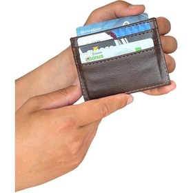 Resim Premium Serisi Lüks Deri Özel Tasarım Yatay Klasik Erkek Kartlık Kahverengi 