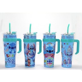 Resim Sevimli Stitch Pipetli Termos & Suluk Alk4712 Beyaz 