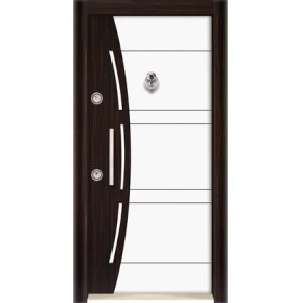 Resim Tezwood 3552 Ahşap Kaplama Çelik Kapı, Kaplama Daire Kapısı 