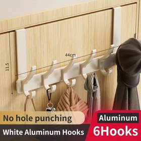 Resim 1 adet Şık Alüminyum Kapı Üstü Çubuk Askı - Duvara Montaj, Delme Gerektirmez, Mutfak ve Banyo için Giysi Asma için Mükemmel, Alan Tasarrufu Sağlayan Tasarım, Banyo Depolama|Modern Çubuk Askısı|Delme Gerektirmez Kurulum 