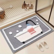 Resim 1 adet Şık Karikatür Banyo Matı, Kalın ve Kaymaz - Mükemmel Ev Giriş Matı, Ofis, Çamaşır Odası, Banyo için Popüler Küçük Mat, Modern Ev Dekoru, Oda Dekoru, Bahar ve Yaz Yeni Ürün, Çoklu Boyutlar Mevcut (60-40/80-50/120-40/160-60cm), İdeal Hediye, Banyo Matı | Oyuncak Tasarımı | Kadife Arka Plan, Banyo Matı 