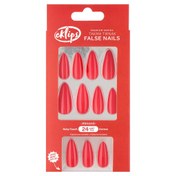 Resim Eklips Takma Tırnak Kırmızı Badem 24'lü 