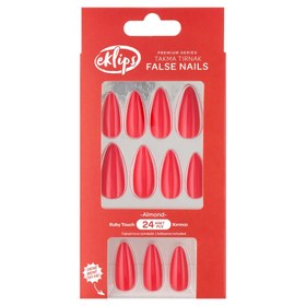 Resim Eklips Takma Tırnak Kırmızı Badem 24'lü 