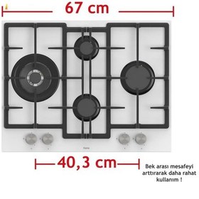 Resim Ferre Ve AFM Tech ED076-WFA WOK + FM7701 + FM3401 Wave Turbolu Beyaz Dijital Ankastre Set 