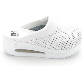 Resim Drmoon Desenli Airmax Taban Hakiki Deri Sabo Kadın Terlik Beyaz 