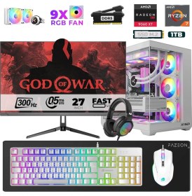 Resim XASER Star X580 Ryzen 7 7800X3D 16GB Ram 1TB M.2 NVMe SSD 16GB RX9060XT 27" 300Hz Oyuncu Bilgisayarı 