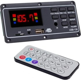 Resim Temiz Pazar Usb/sd/mıc/aux/bluetooth Kumandalı Ekranlı Oto Teyp Çevirici Dijital Player Board 