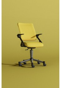 Resim Creo Mobili Yükseklik Ayarlı Vega Plus Çalışma Sandalyesi, Ofis Ve Bilgisayar Koltuğu Sarı/sarı Gri 
