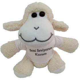 Resim Periboia Seni Seviyorum Kuzum Tişörtlü Peluş Kuzu Oyuncak 