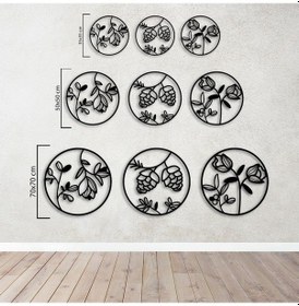 Resim Botanik Trio Metal Duvar Dekoru 