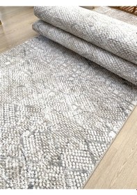 Resim Premium Krem Kaymaz Tabanlı Kesme Yolluk Koridor Mutfak Salon Halısı Yüksek Kalite 