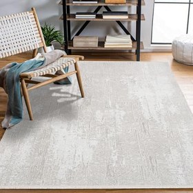 Resim Krem Geometrik Modern Geometrik Etnik Eskitme Desenli Boho Makinada Yıkanabilir Hafif Hav Toz Vermez Leke Tutmaz Kaymaz Taban Dijital Makine Baskı Halı Oturma Odası Salon Yolluk Koridor Mutfak Halısı 