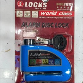 Resim Locks Alarmlı Motosiklet Disk Kilidi Alarm (Mavi) FS8305 Disk Kilit 