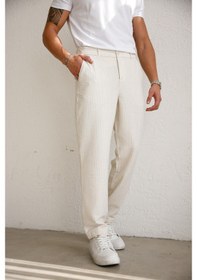 Resim Braccas Erkek Esnek Dokulu Slim Fit Bej Pantolon Bej 
