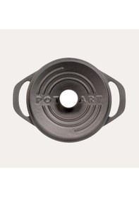 Resim Sürel Potart 24 Cm Yuvarlak Döküm Tencere Mat Siyah Siyah 